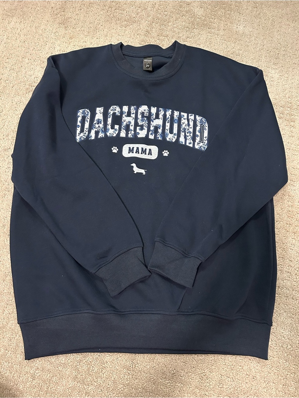 Dachshund Mama Navy Crewneck Sweatshirt